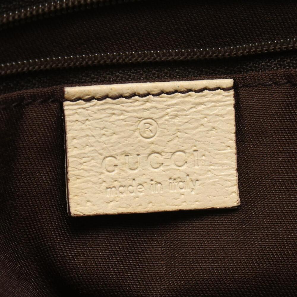Gucci Ivory White GG Beige Leather Canvas Shoulder Bag White Tan - Picture 4 of 8